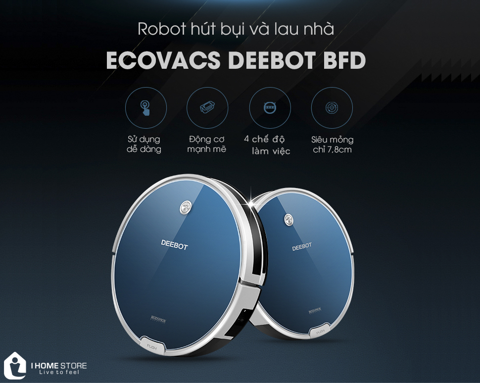 Ecovacs BFD - Robot Quét Nhà, Hút Bụi Và Lau Nhà Thông Minh