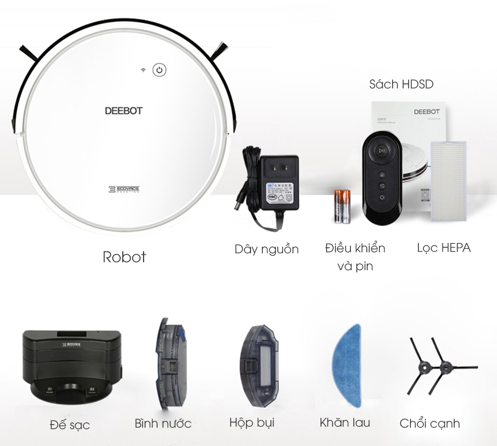 robot hut bui lau nha ecovacs do37 (deebot 600) - ihomestore.vn