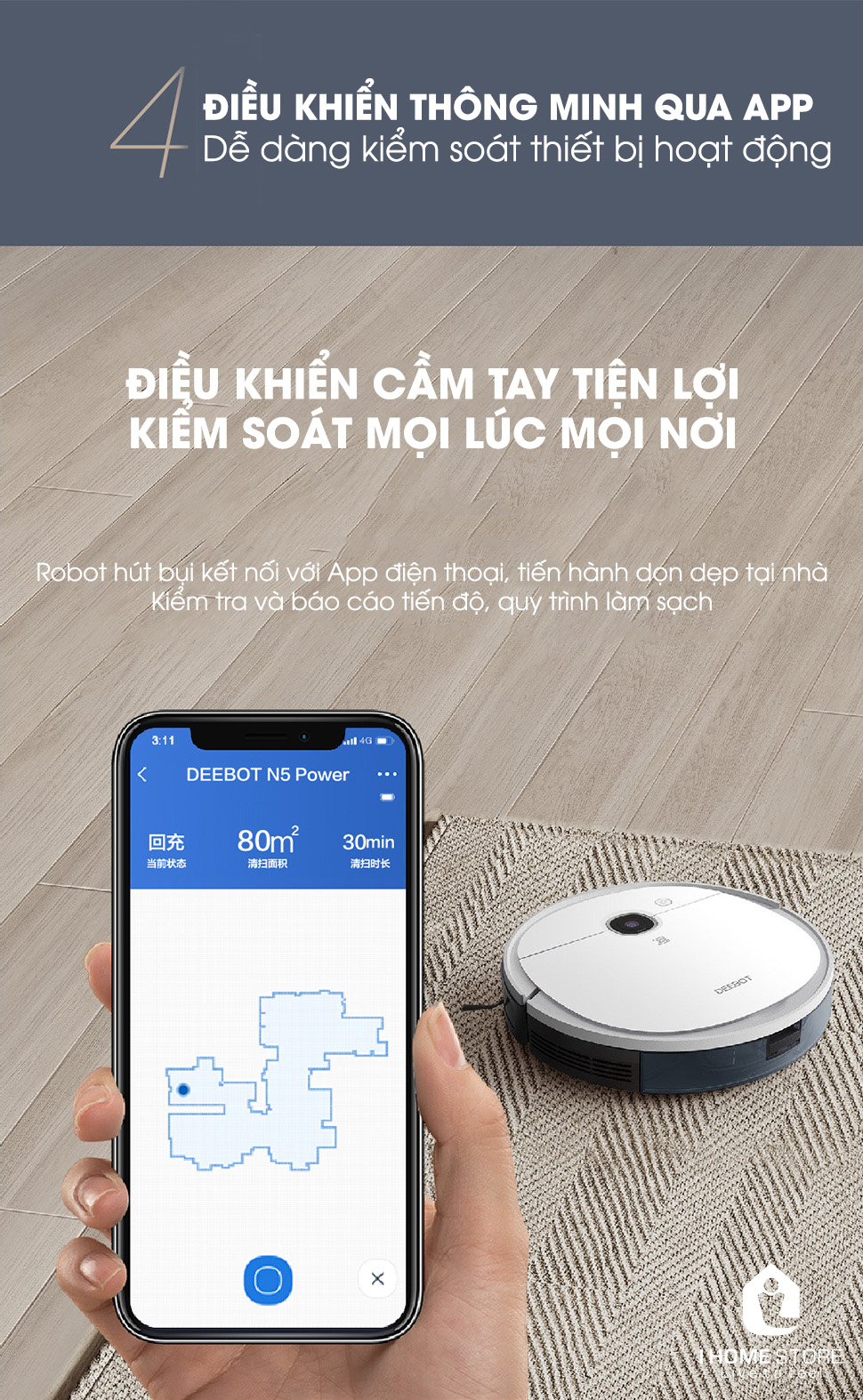 Robot hút bụi lau nhà Ecovacs Deebot DJ65 (N5 POWER) 