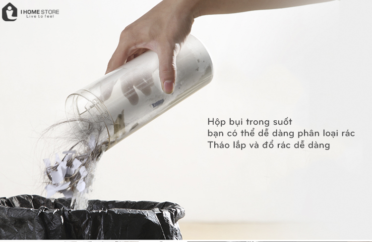 Hộp bụi trong suốt dễ dàng tháo lắp vệ sinh