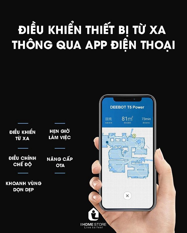 Robot hút bụi lau nhà Ecovacs Deebot DX96 (T5 Hero - OZMO 950)