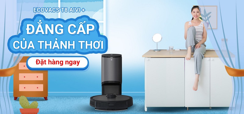 Ecovacs Deebot OZMO T8 AIVI Plus Robot hút bụi lau nhà bản Quốc Tế