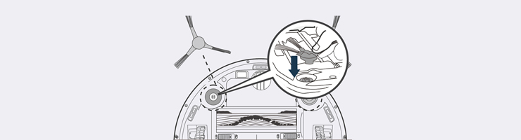 Cách lắp phụ kiện chổi giữa cho robot
