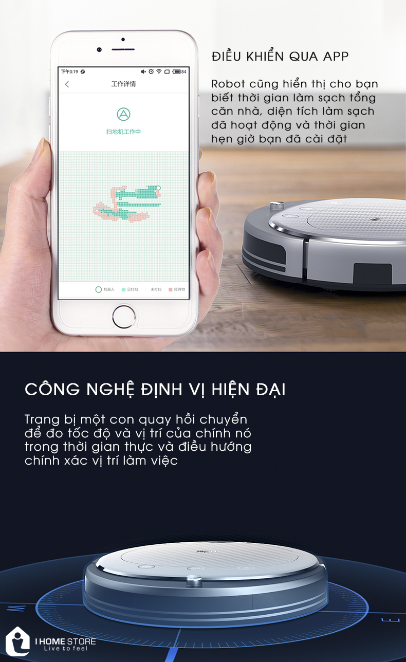 Điều khiển dễ dàng qua App được cài đặt sẵn trên điện thoại