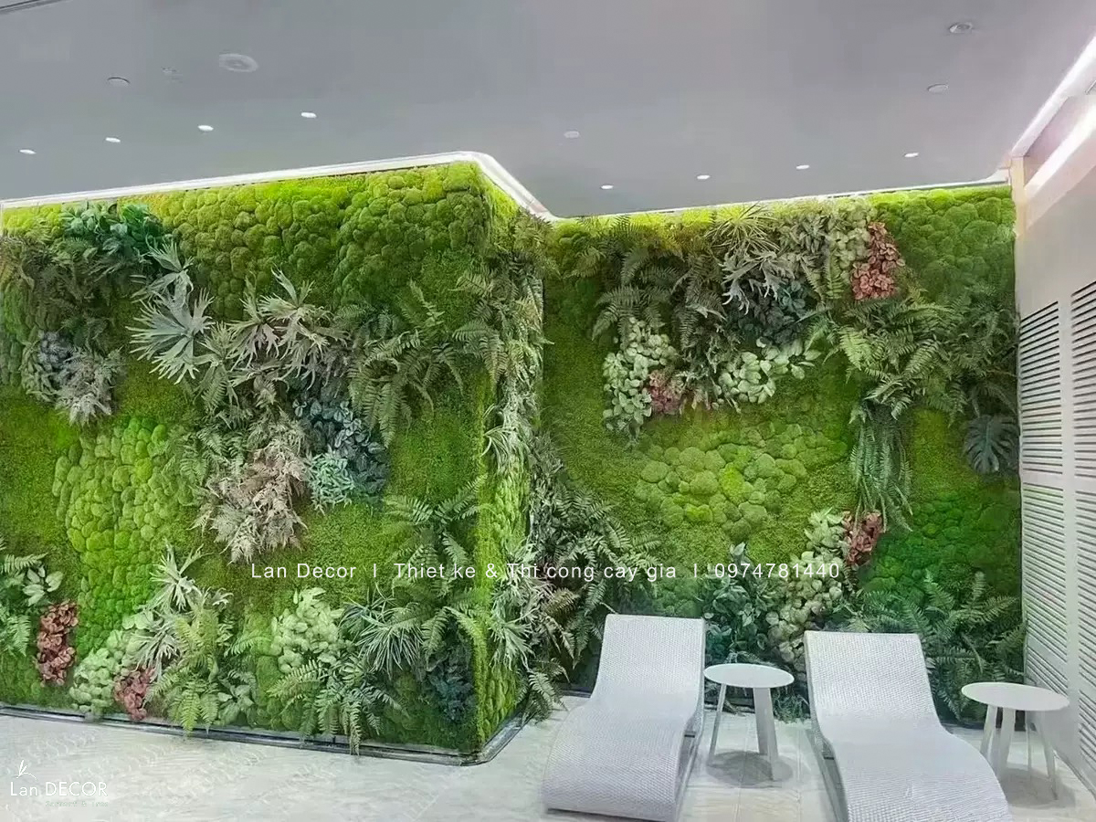 tường cây giả decor