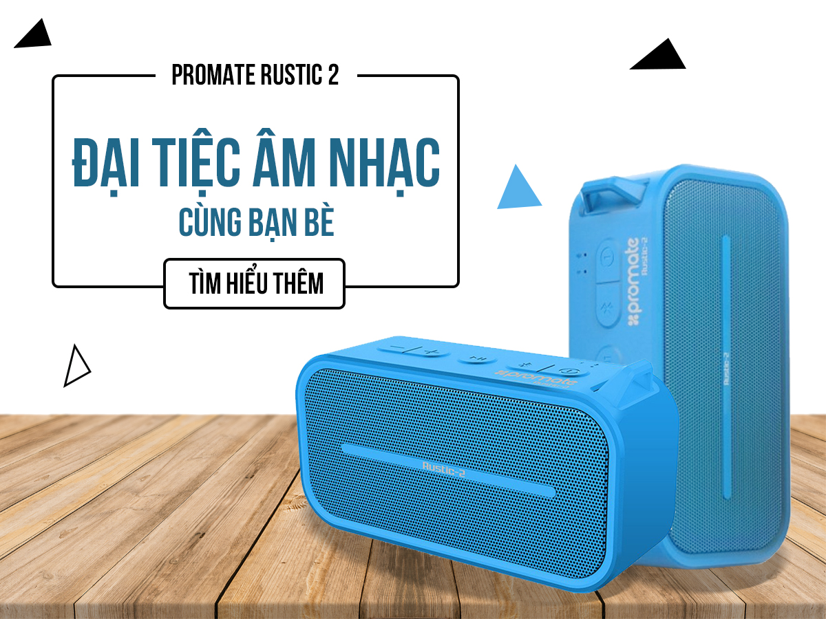 LOA BLUETOOTH DI ĐỘNG PROMATE RUSTIC-2 ĐẠI TIỆC ÂM NHẠC CÙNG BẠN BÈ