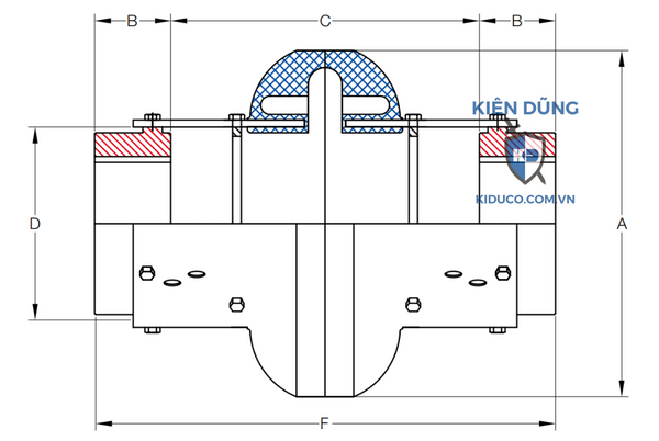 bản vẽ kỹ thuật khớp nối mềm Max Dynamic KDS80