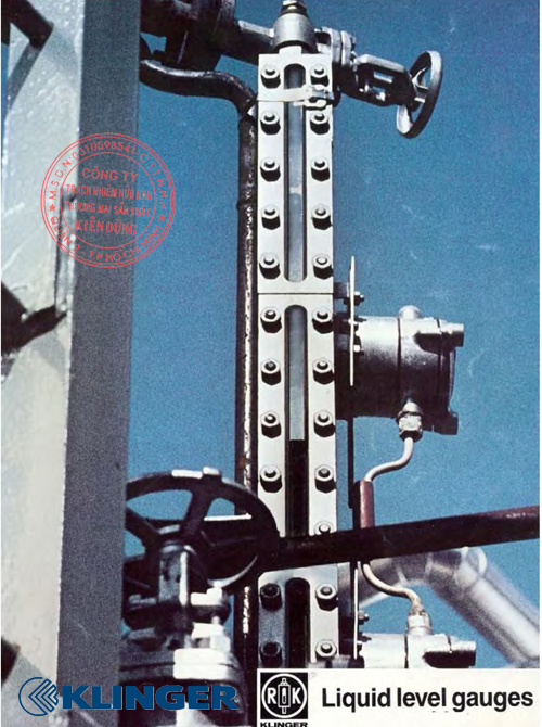 Cấu tạo thước đo mức chất lỏng Klinger Liquid Level Gauges