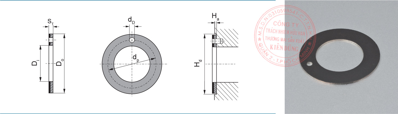 Bảng kích thước tiêu chuẩn WC Self-Lubricating Compound Thrust Washer