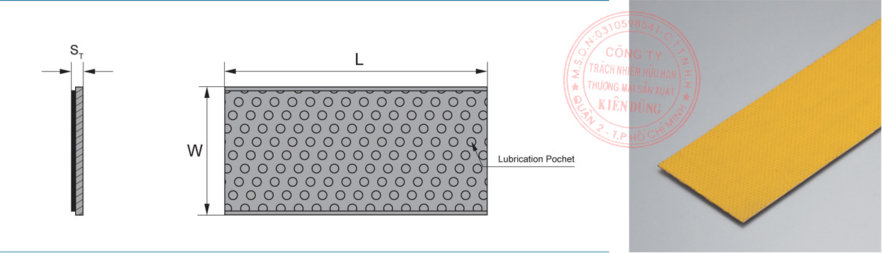 Bảng kích thước tiêu chuẩn CNP-2SP Marginal Pb-free Self-Lubricating Strip