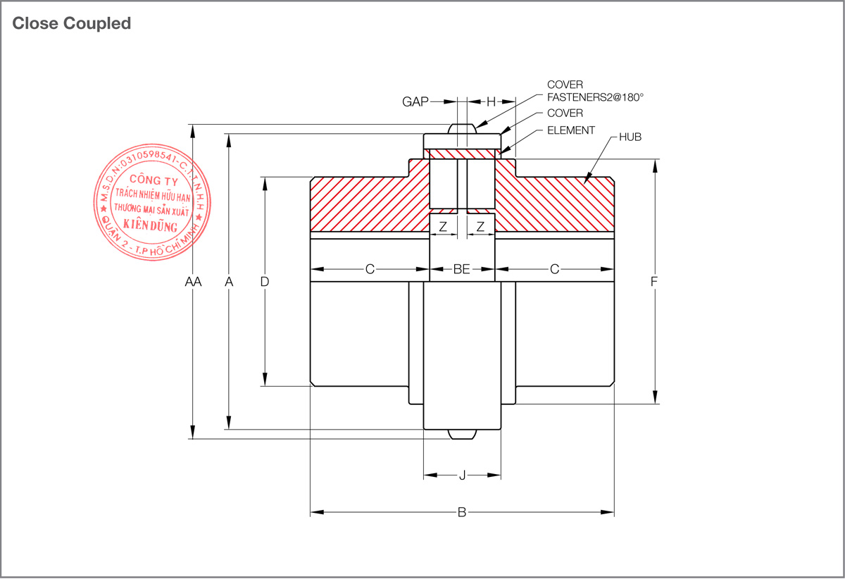 Bảng thông số kỹ thuật khớp nối đàn hồi KCP KW Flex Coupling KW10 Type