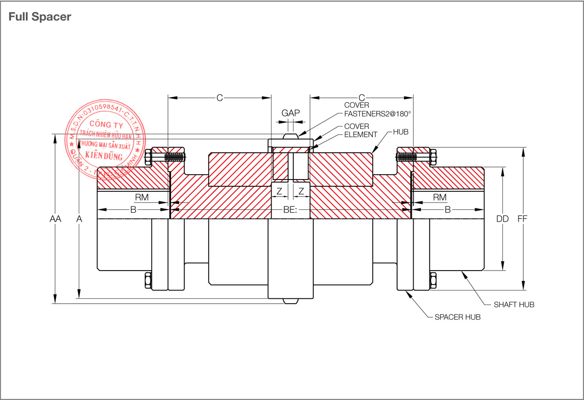 Bảng thông số kỹ thuật khớp nối đàn hồi KCP KW Flex Coupling KW31 Type