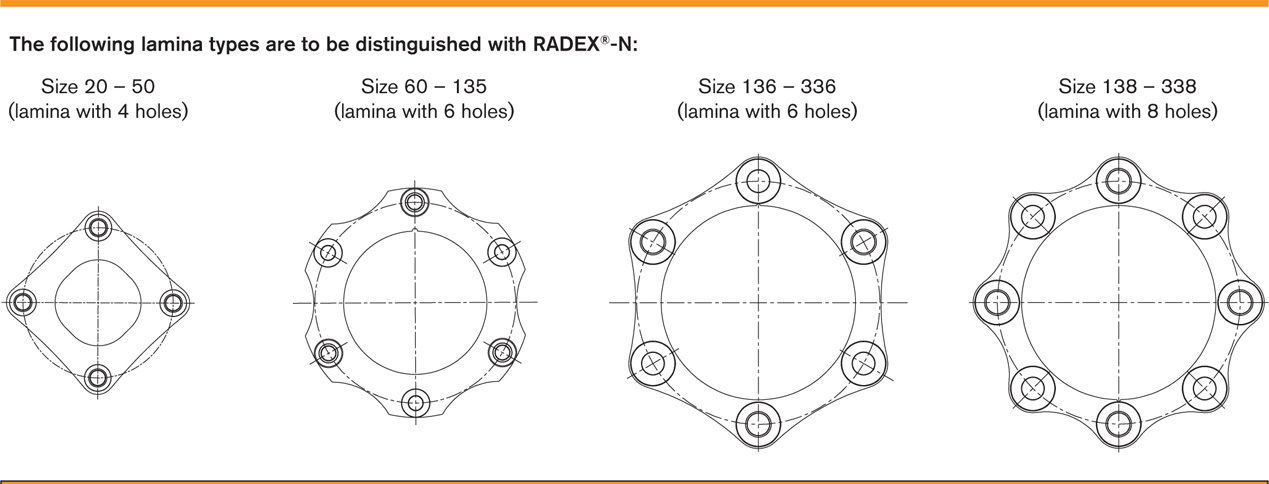 Các loại khớp nối đĩa thép KTR Radex-N Steel Laminae Coupling