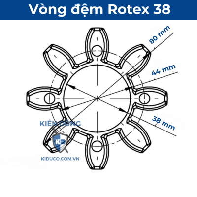 Bản vẽ kỹ thuật vòng đệm Rotex 38