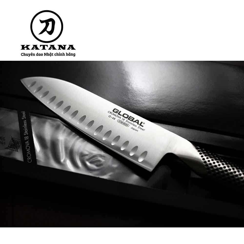 Dao bếp Nhật cao cấp Global G48 = G80 Santoku Dao thái đa năng(180mm) Dao Nhật KATANA