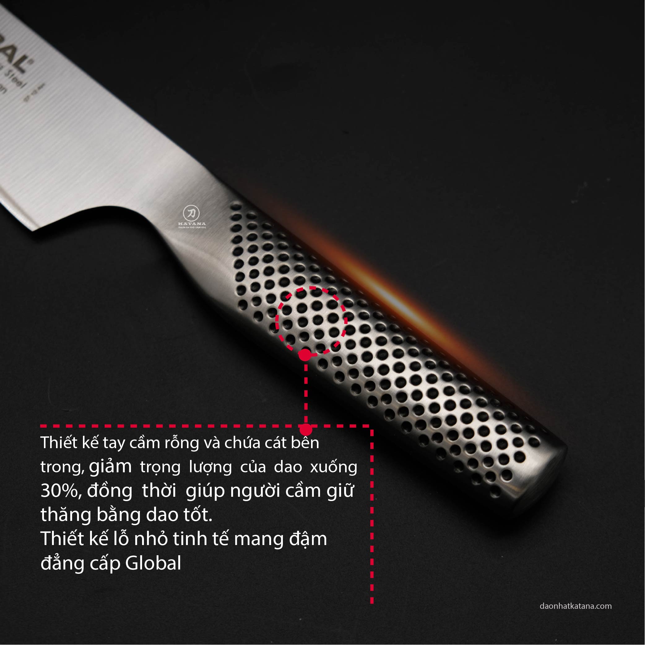 Dao bếp Nhật cao cấp Global G3 Carving Knife Dao thái lát (210mm