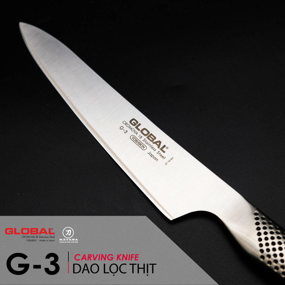 Dao bếp Nhật cao cấp Global G3 Carving Knife Dao thái lát (210mm
