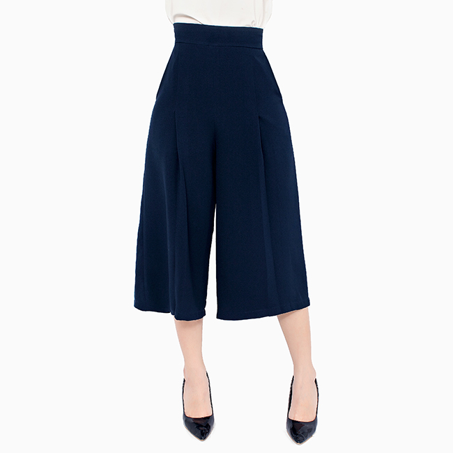 Quần culottes xanh than