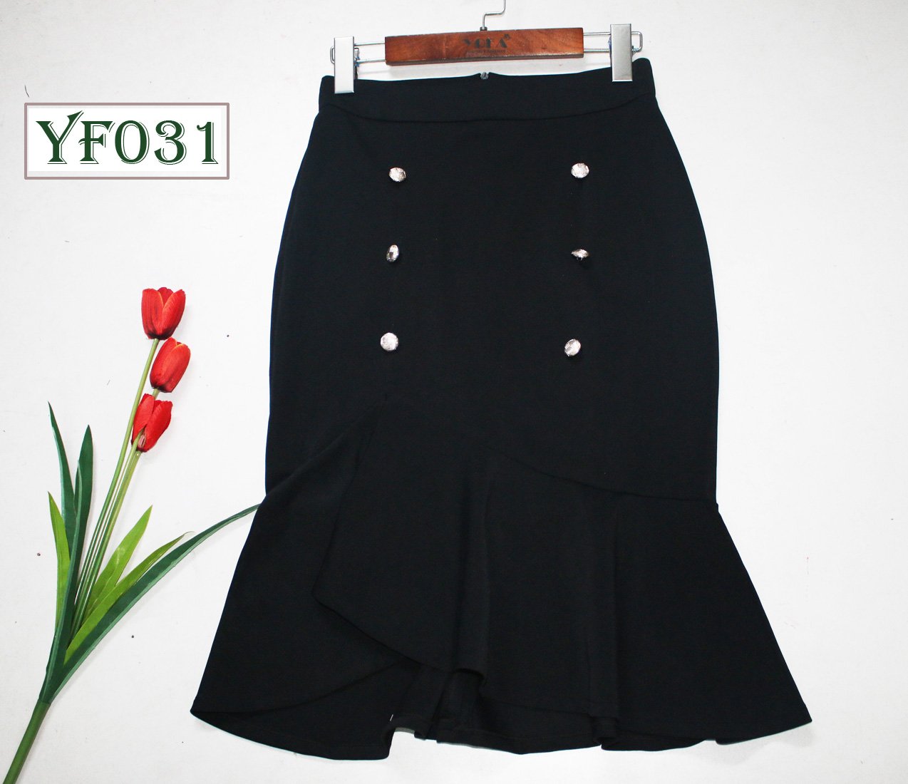 39027B62 - Chân váy Carolan đen, chân đuôi cá can ren lưới.. Thời trang nữ  Toson