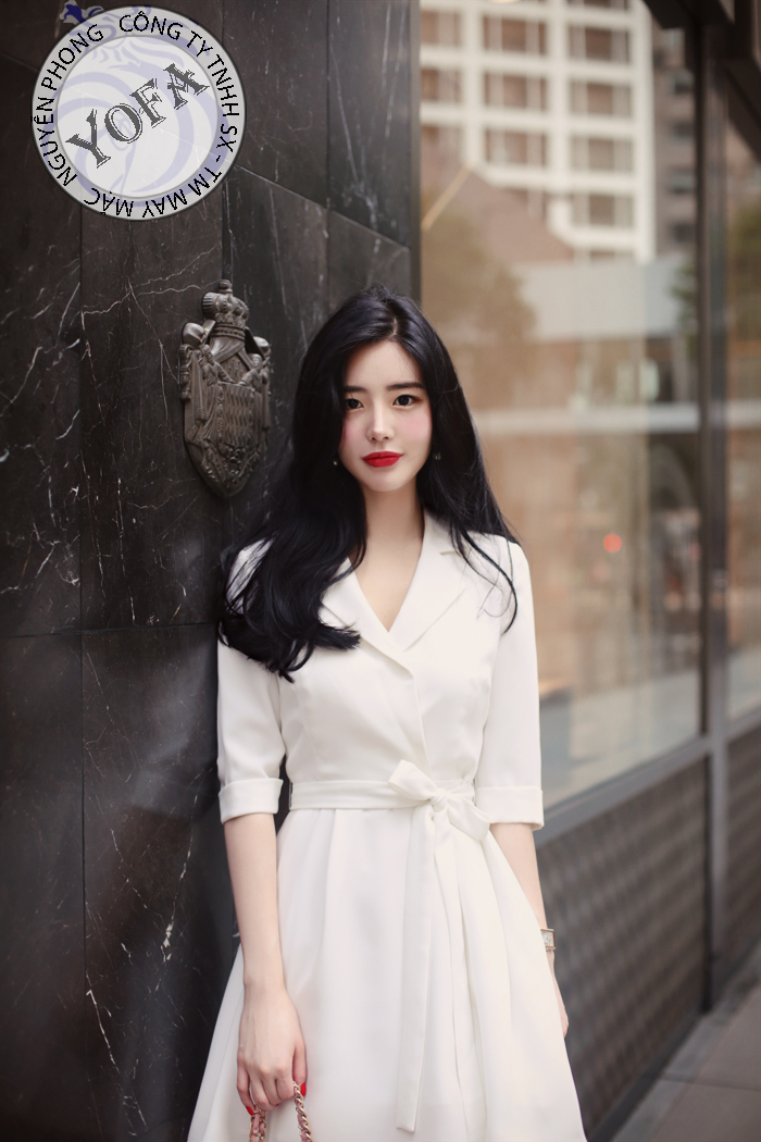 Váy công sở cổ Vest chân xếp ly | Shopee Việt Nam