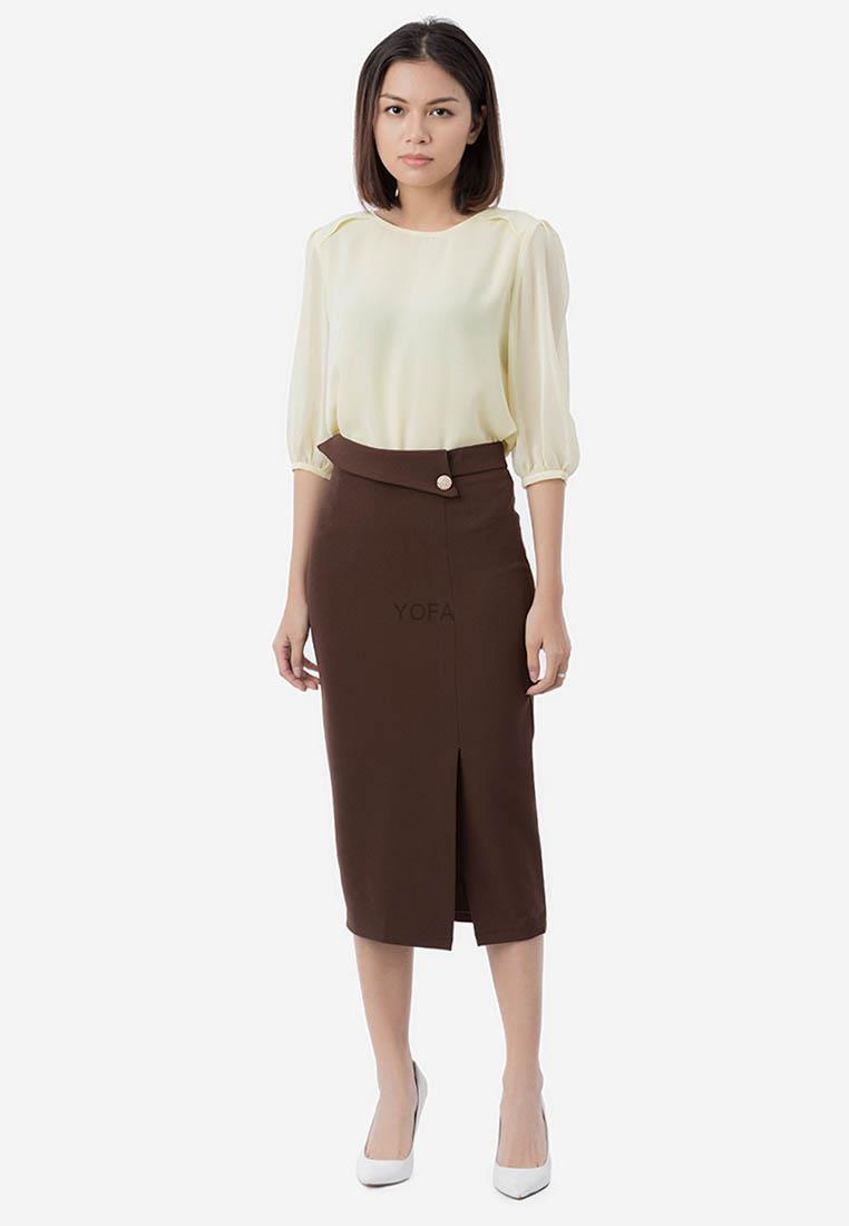Mua Chân Váy Dài, New Design Thiết Kế Phối Nút Trẻ Trung ,Dáng Váy Bút Chì  Dài 62cm, 3 Màu Chủ Đạo ,Chất Vải Tốt, Co Giãn CV0012 - Đen - Size: