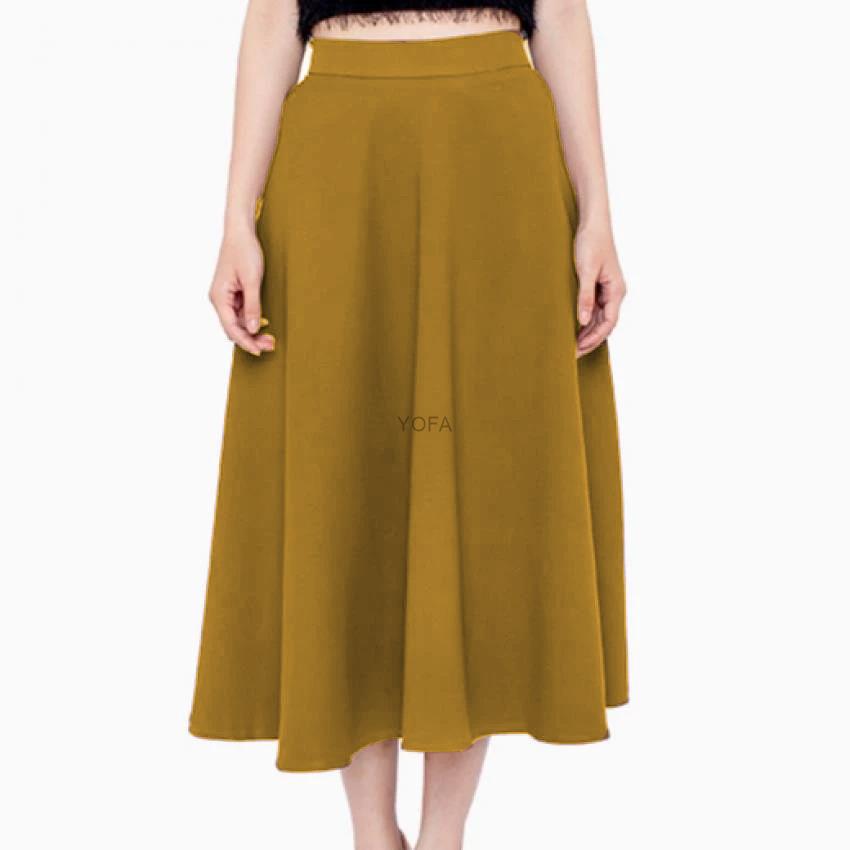 Chân váy nữ Juyp dáng xòe thiết kế màu vàng SPEARL - 21MF6856286