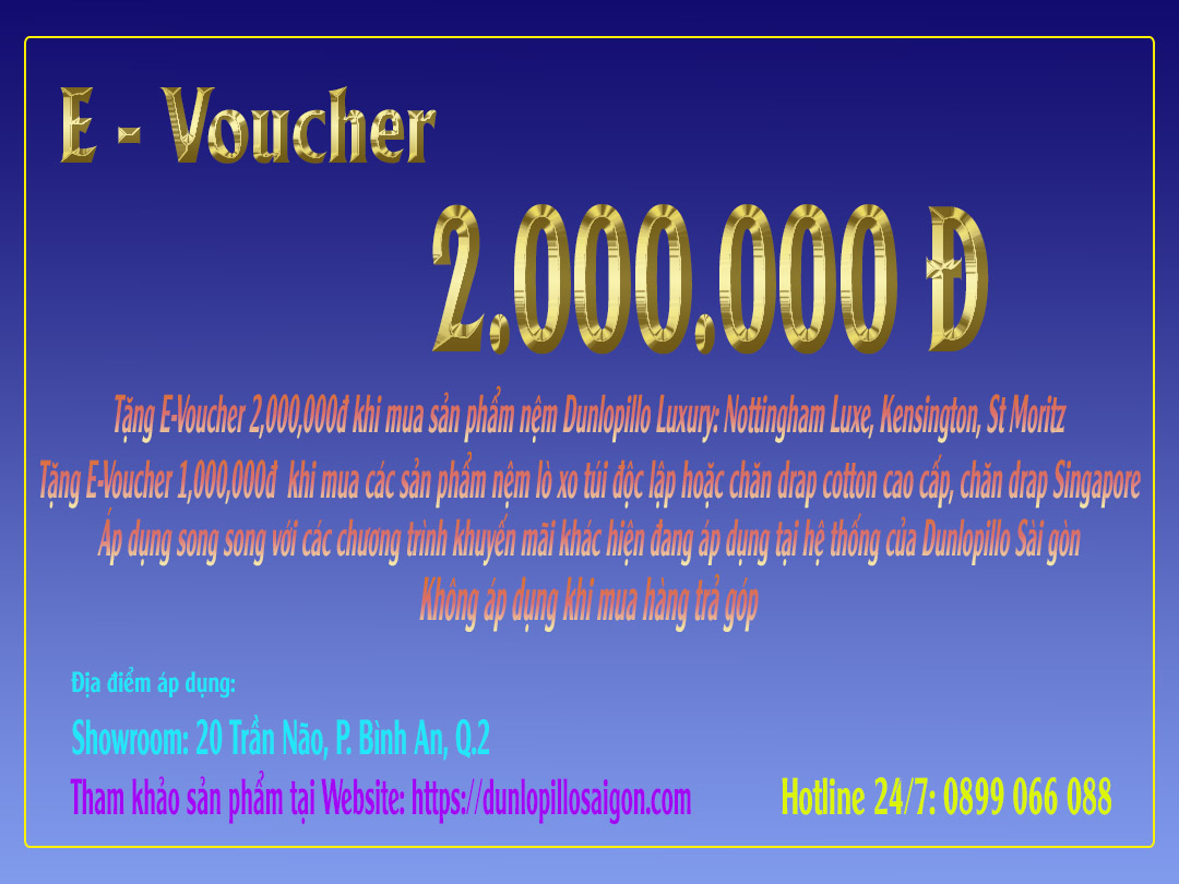 TƯNG BỪNG KHUYẾN MÃI CHÀO HÈ - TẶNG E-VOUCHER 2 TRIỆU ĐỒNG