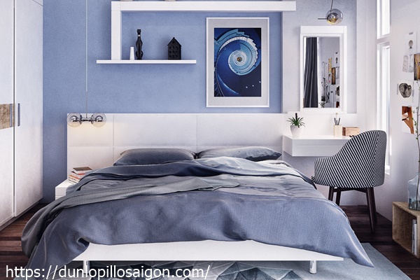 Thiết kế phòng ngủ màu xanh lam