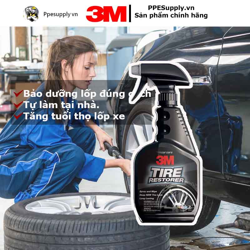 Chai Xịt Bảo Dưỡng Và Phủ Bóng Lốp Xe 3M Tyre Restorer 39042 437ml