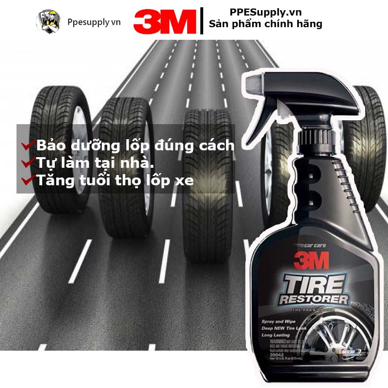 Chai Xịt Bảo Dưỡng Và Phủ Bóng Lốp Xe 3M Tyre Restorer 39042 437ml