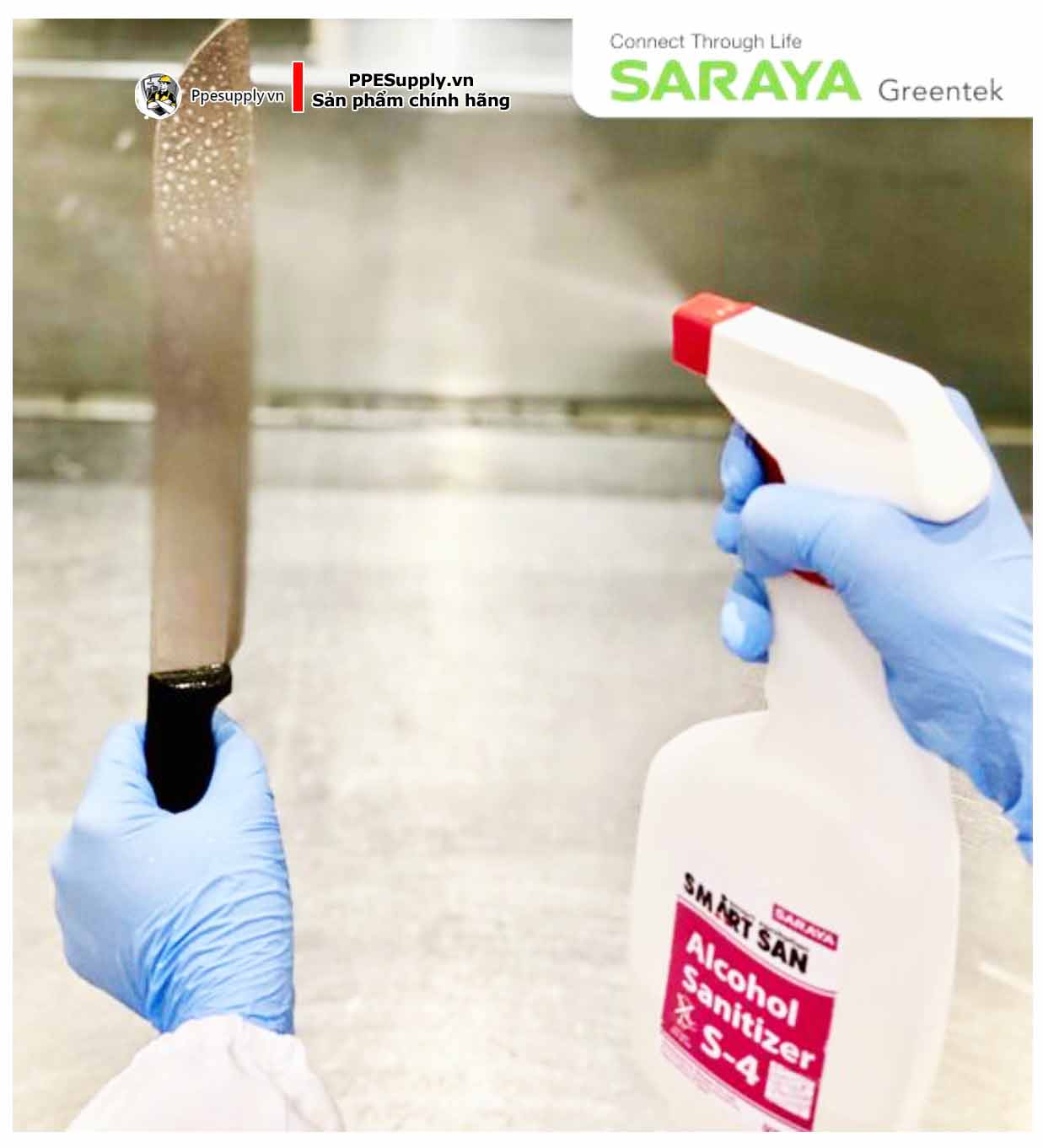 Bình xịt phun sương dung dịch Saraya Smart San dạng phun, kèm đầu bơm phun sương - 500ml