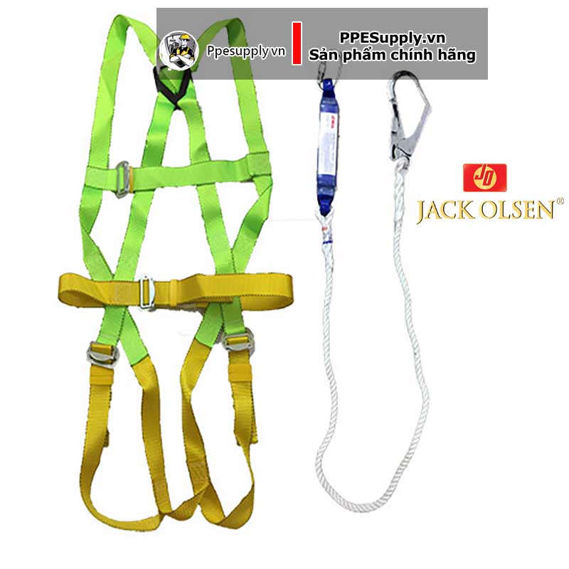 Dây đai an toàn loại tốt Jack Olsen JO103 toàn thân 2 móc