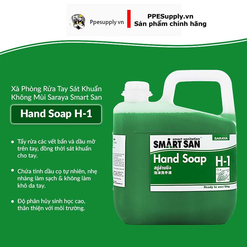 Dung dịch xà phòng rửa tay sát khuẩn SmartSan Hand Soap H1