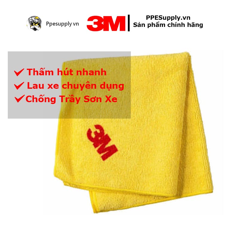 Khăn lau 3M vệ sinh kính xe, sơn xe, nội thất xe hiệu quả, không để lại vết ố, chống trầy xướt bề mặt