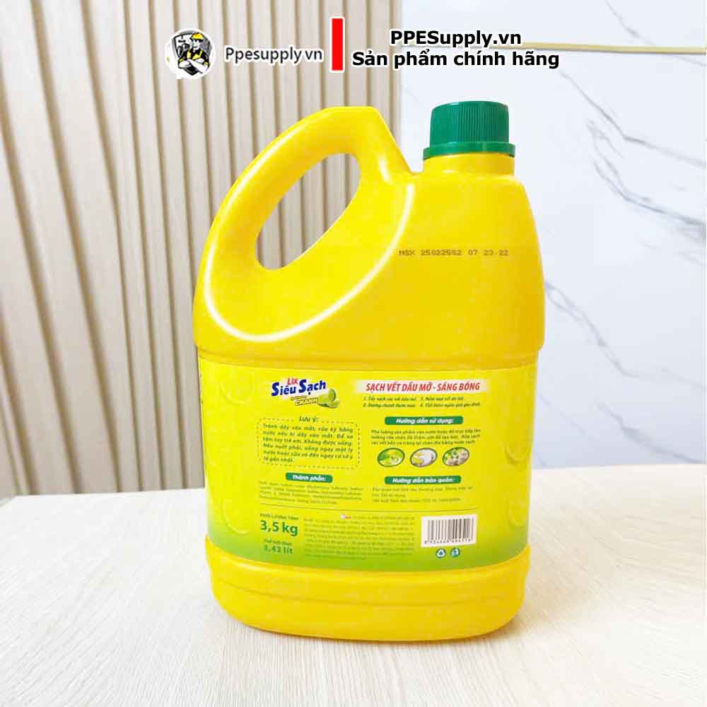 Nườc rửa chén Lix 3.6 lít (hương chanh)