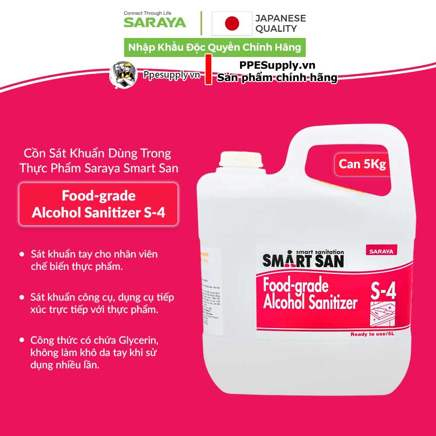 Cồn thực phẩm diệt khuẩn Smart San Food-Grade Alcohol Sanitizer S4