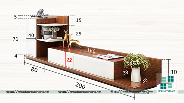 kệ tivi kết hợp kệ trang trí