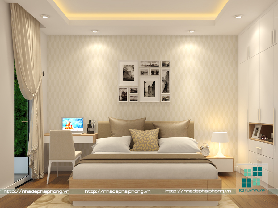 thiết kế nội thất phòng ngủ chung cư hải phòng