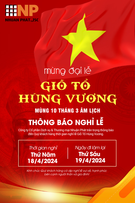 THÔNG BÁO LỊCH NGHỈ LỄ GIỖ TỔ HÙNG VƯƠNG 2024