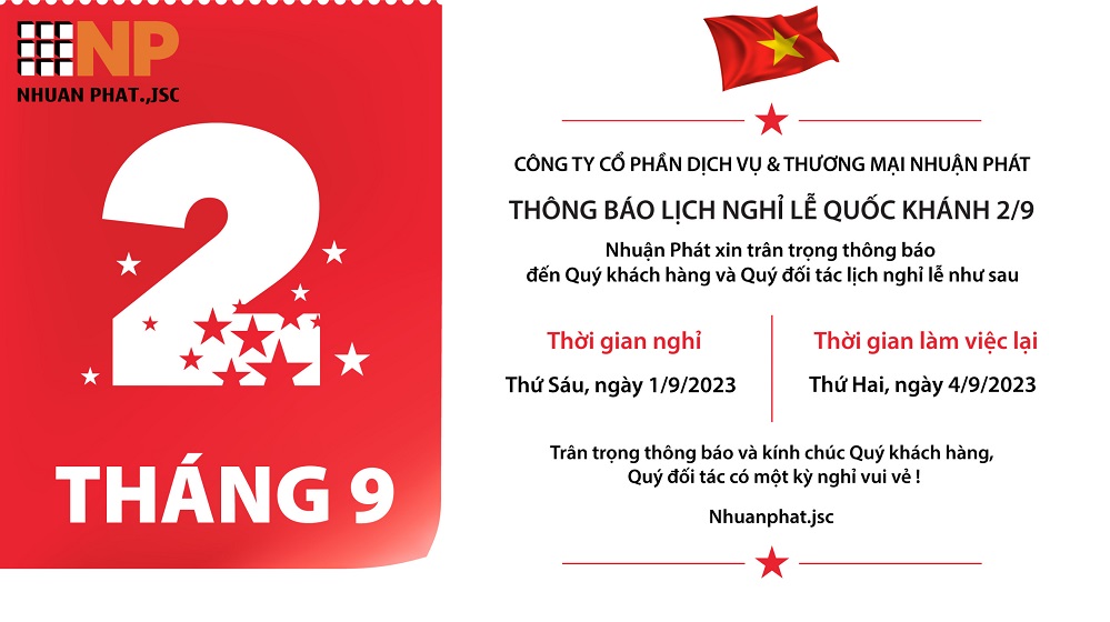 THÔNG BÁO NGHỈ LỄ 2/9