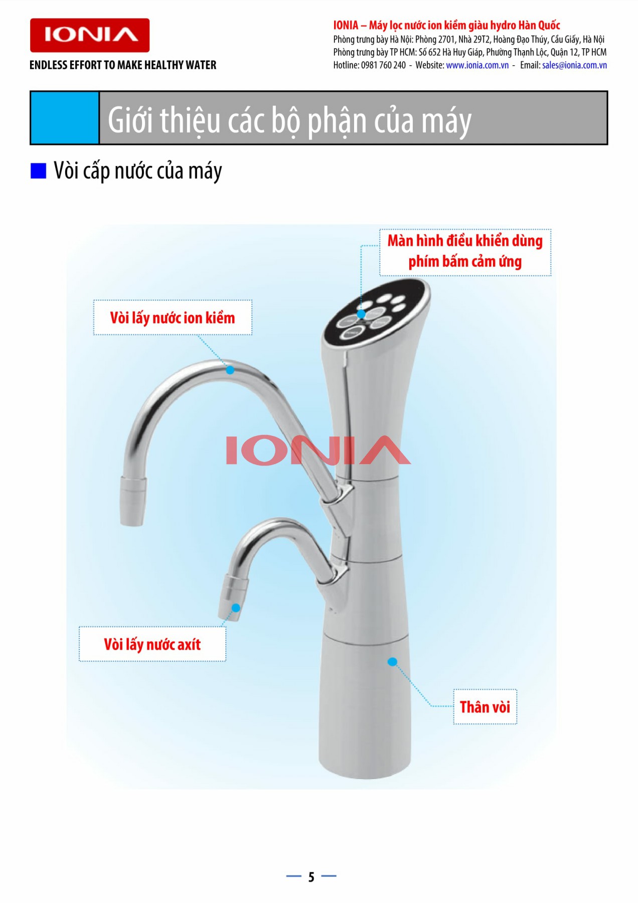 Máy điện giải ion kiềm Ionia U Blue 