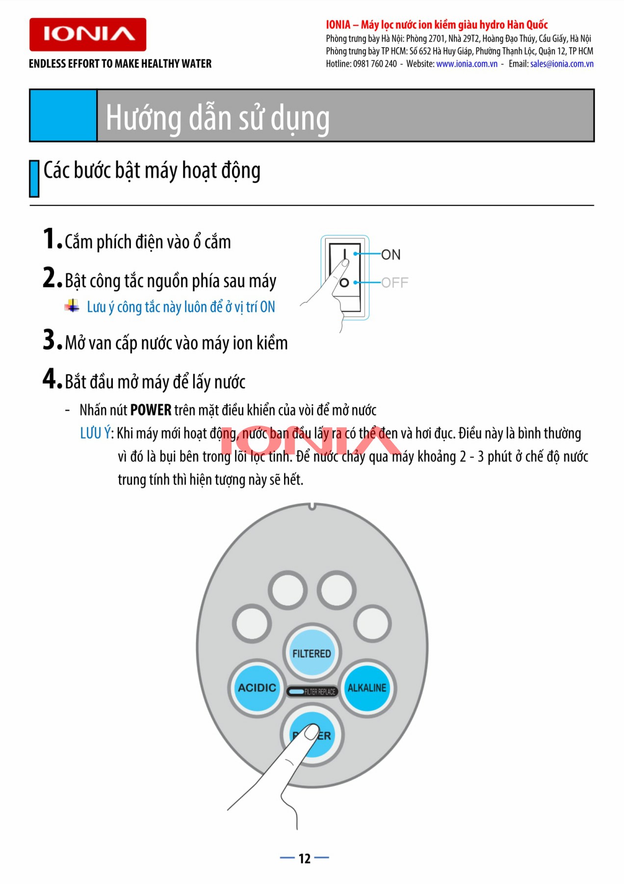 Máy điện giải ion kiềm Ionia U Blue 