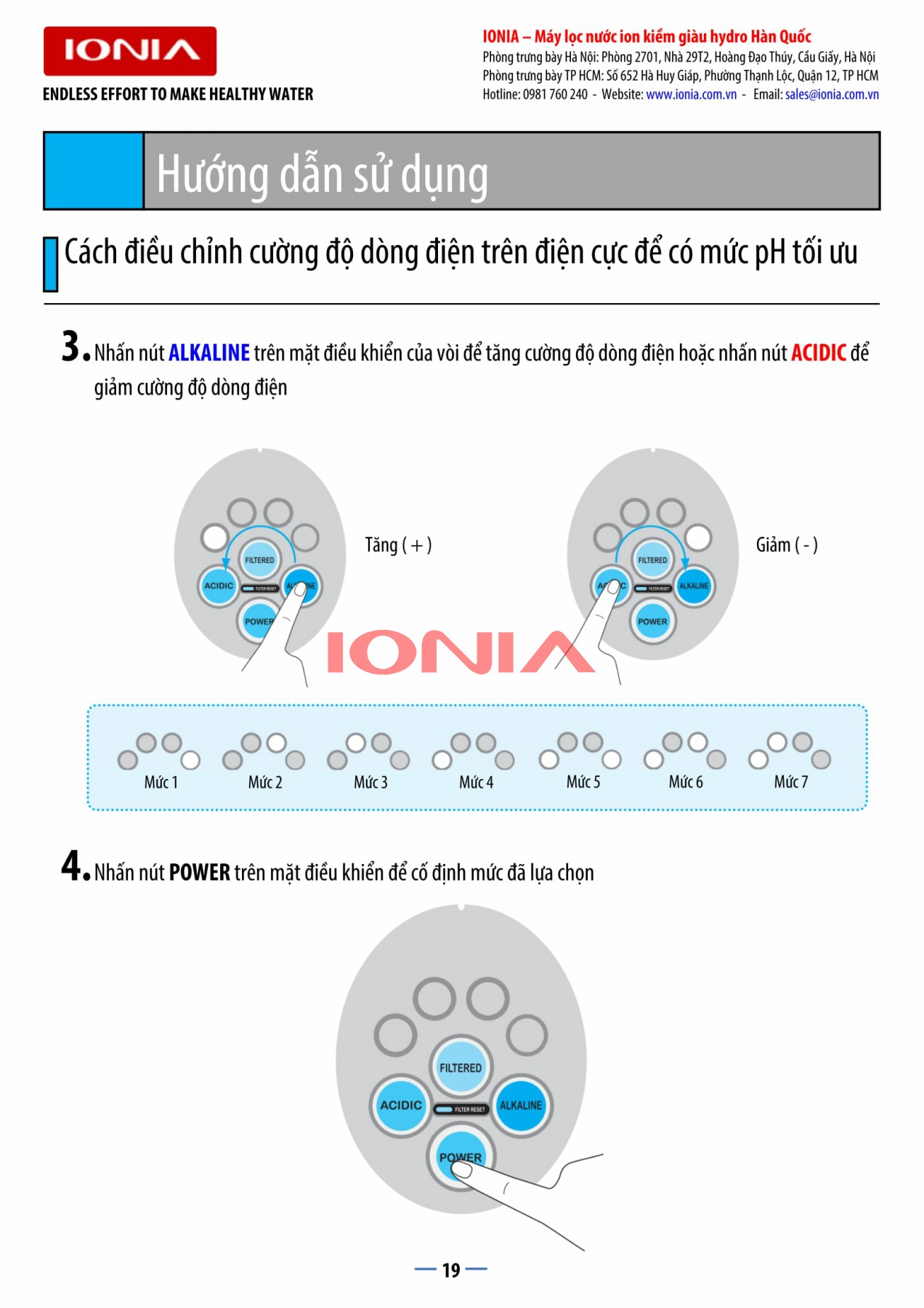 Máy điện giải ion kiềm Ionia U Blue 