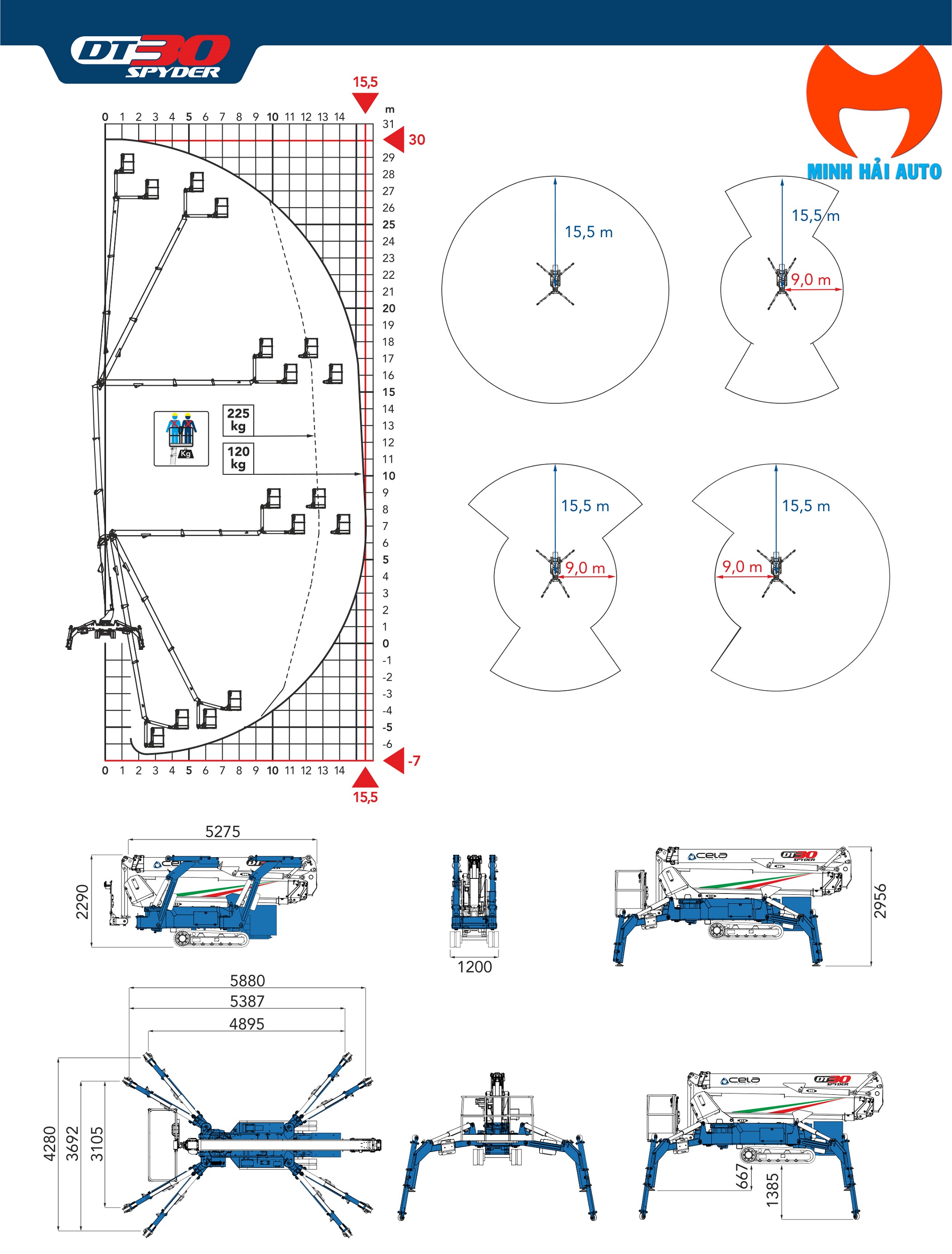 Xe nâng người chân nhện 30m CELA DT30 - Xe kiểm tra cầu