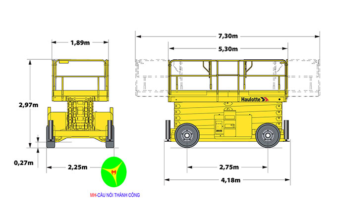 xe nâng người cắt kéo 18m