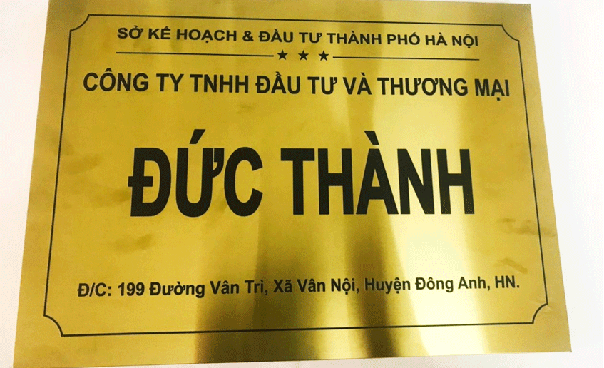 Làm biển công ty inox tại Quảng cáo Mỹ thuật Minh Long