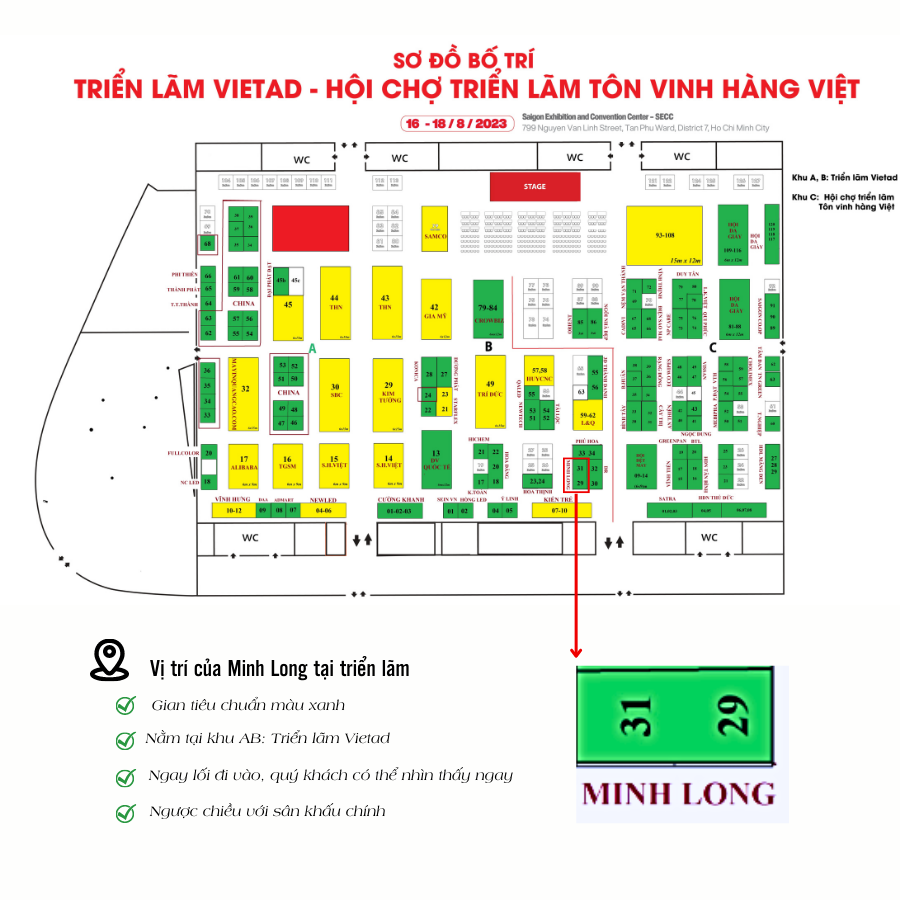 HƯỚNG DẪN LỐI VÀO TRIỂN LÃM VIETAD 2023 HCM - GIAN HÀNG MINH LONG