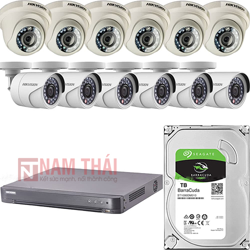 Lắp đặt trọn bộ 12 camera giám sát 1.0M Hikvision - nam thái