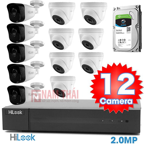 Lắp đặt trọn bộ 12 camera giám sát 2.0MP HiLook - nam thái