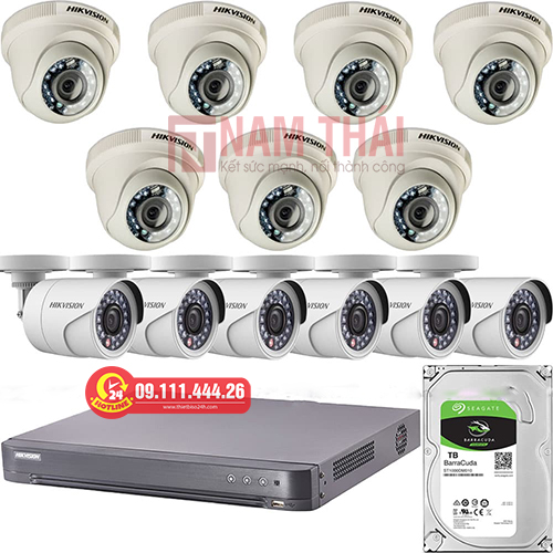 Lắp đặt trọn bộ 13 camera giám sát 1.0M Hikvision - nam thái